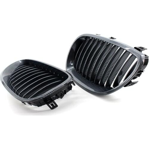 2Pcs Gloss Black Style Car Styling Front Kidney Grilles Racing Grille for BMW 5 Series E60 E61 2003-2009 Car Front Bumper Grille