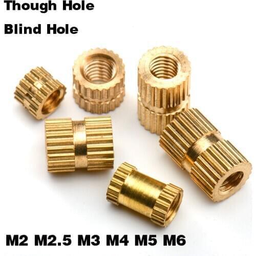 M2 M2.5 M3 M4 M5 M6 Brass Knurl Insert Nuts Copper Threaded Embedded Nutsert For Injection Moulding