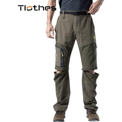 Summer Outdoors Tactical Hiking Pants Men Stretch Pants Quick Dry Sports Camping Mountain Trekking Pants Removable Shorts Casual