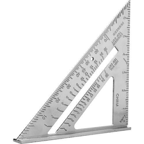 Aluminum Alloy Ruler Triangle Ruler Square Tool Woodworking Measurement 7 inch for Quickly Measuring Accessories