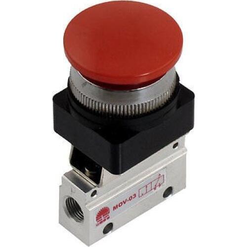 9.5mm Thread 3/2 Way Momentary Red Mushroom Button Air Mechanical Valve
