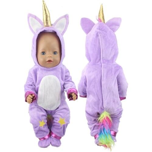 Lovely pony Suits fit for 43cm Baby Doll , Children Best Birthday Gift(only sell clothes)