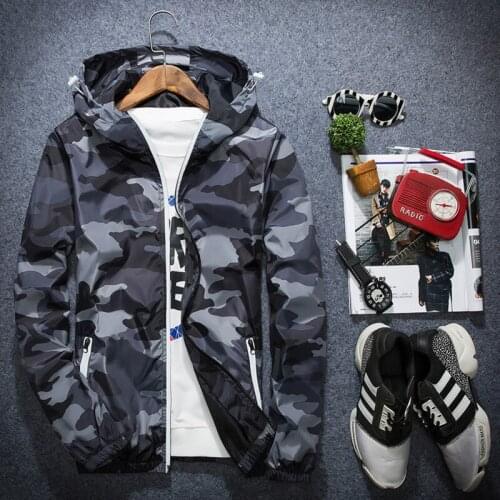 Men Camouflage Windproof Cycling Clothing Running Hooded Jacket Women Windbreaker Womens Jacket Coat Sports Clothes Ropa Hombre