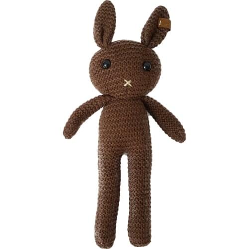 New Handmade Rabbit Crochet Wool Doll Animal Stuffed Plush Toy Baby Soothing Baby Sleeping Plush Toy Gifts for Kids Birthday
