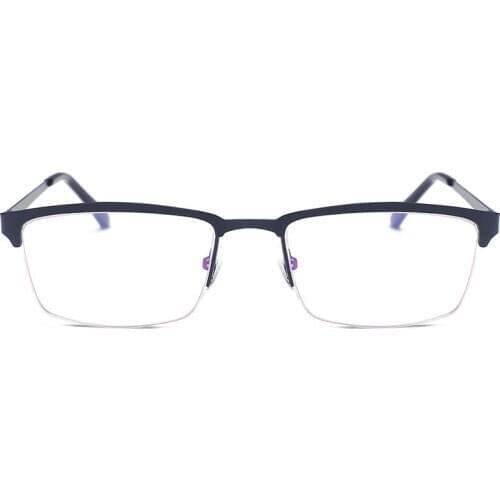 Half Frame Square Metal Frame Fashion Clear Glasses Men Women Reading Computer Eyeglasses Vintage Gafas Optical Eyeglasses 1021A