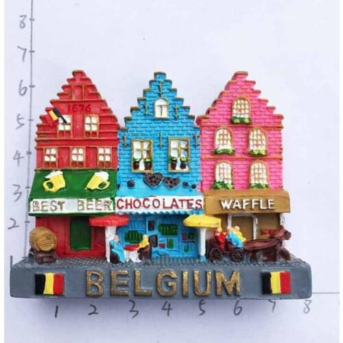 The original rainbow Street tourist souvenirs in Europe Belgium stereo magnetic fridge creative souvenir special offer