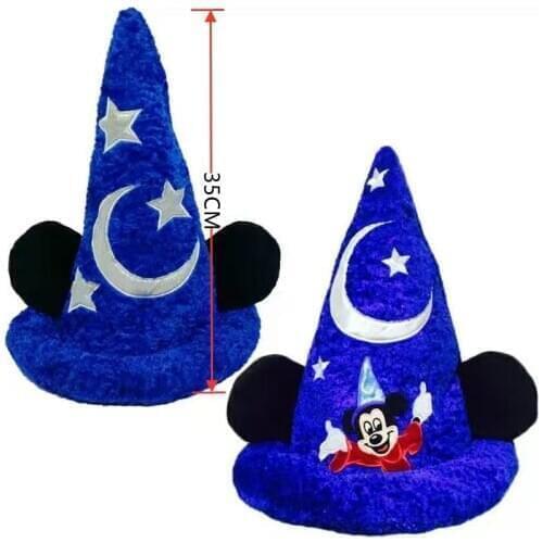 Original Disney Magician Mickey Mouse Hat Plush Stuffed Toys Fantasia Magic Hat Kids Christmas Gift