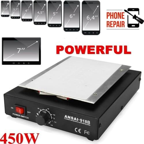 110V US 220V EU Auto Heating Glass Removal LCD Screen Separator Heating Platform Plate Phone Repair Machine Smooth Metal Plate