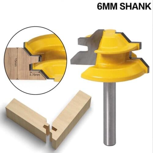 6 mm shank 45 degree tenon joint cutter panel cutter wood milling cutter high grade 45 ° 45 degree tenon cutter 6 * 1-1 / 2