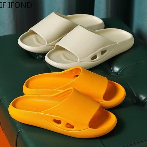 IF IFOND Summer New Women Indoor Slippers Floor Flat Shoes Indoor Eva Flip Flops Female Non-slip Bathroom Couples Home Slippers