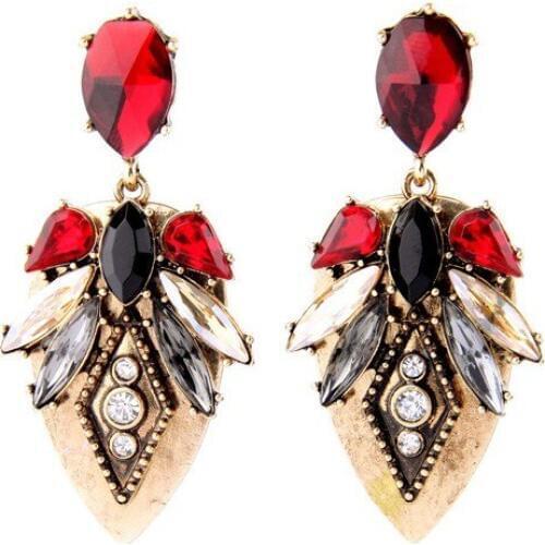 TODOX New Personality Fashion Jewelry Earring For Women Retro Geometric bohemia colorful Acrylic Crystal Female Elegant hot sale