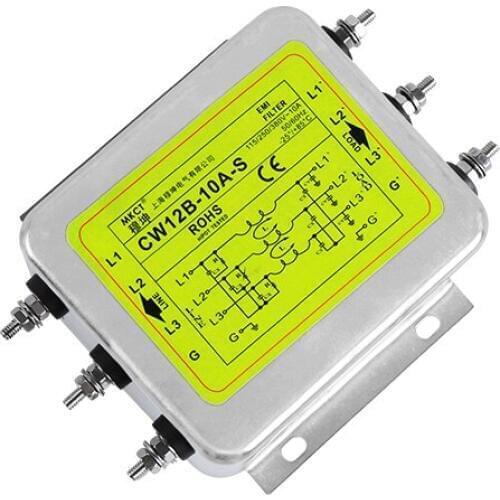 Three-Phase and Three-Line Bipolar Enhanced Anti-interference EMI Filter 380VAC CW12B-10A/20A/30A/40A/50A/60A-S Power Filter