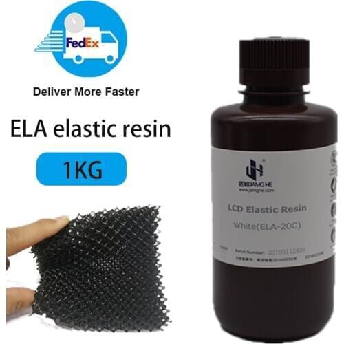 JAMGHE 1000G 405nm UV Elastic 3D Printer Resin Liquid Photopolymer Resin for LCD 3D Printer Printing Shoe Soles Anycubic Resin