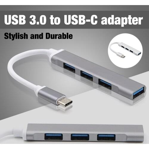 USB C Hub USB Type C To 4 Ports USB 3.0 Hub Adapter Slim Data USB Hub Compatible For MacBook MacBook Pro And Type-C Laptops