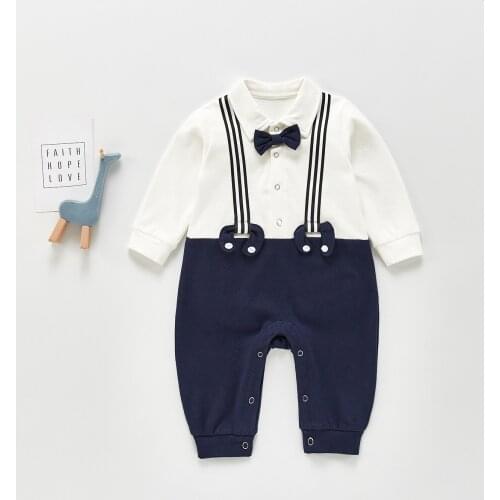 Spring New Kids Boys Gentlemen Style Bodysuit