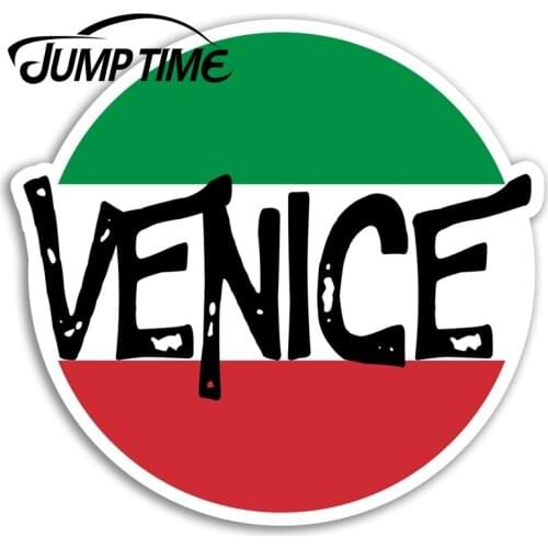 Jump Time for Venice Italy Vinyl Stickers Flag Travel Sticker Laptop Luggage Decal Rear Windshield Waterproof Car Accessories