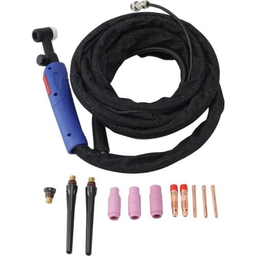 WP17-FV TIG Torch GTAW Tungsten Arc Welding Torch Argon Air Cooled 10Feet Flexible Head Gas Valve TIG Welding Torch