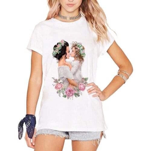 Summer Mothers T Shirt Women Harajuku Kawaii Short Sleeve Round Neck Tops ladies White T-shirts Super Mom Series Tshirt