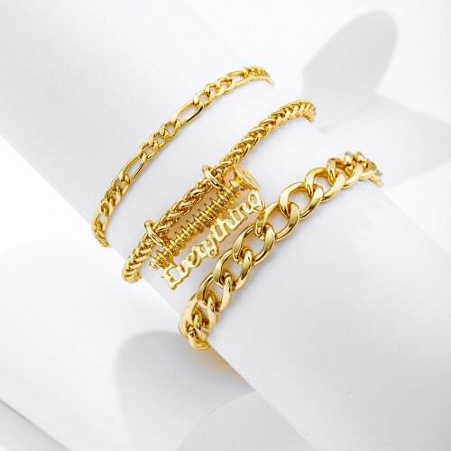 VG 6YM 2021 Punk Women Fashion Screw Anklets Gold Foot Chain Summer Sandals Jewelry Letter Everything Anklet Wholesale