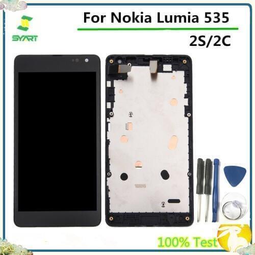 100% Tested 5.0 inch LCD Display Touch Screen Digitizer Assembly Touch Panel Assembly Part For Nokia Lumia 535 Version 2S 2C