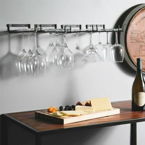 2pcs/lot 30cm High Quality Useful Metal Wine Rack Glass Holder Hanging Bar Hanger Shelf Hanging Metal Wine Cup Rack