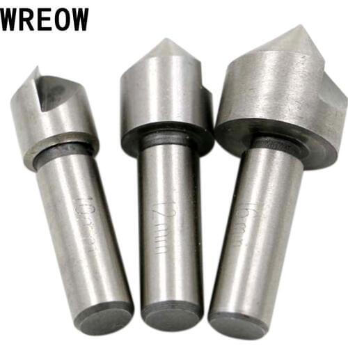 3PCS 90 Degree Single Edge Round Shank Chamfering Countersink Set 10/12/16mm Cutter Power Tools Hand Tool