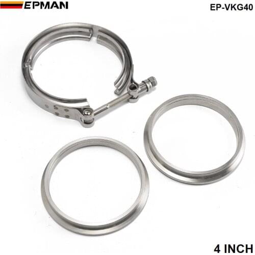 4" Exhaust Stainless Universal V-Band Clamp and Flange Kit V Band / V Band EP-VKG40