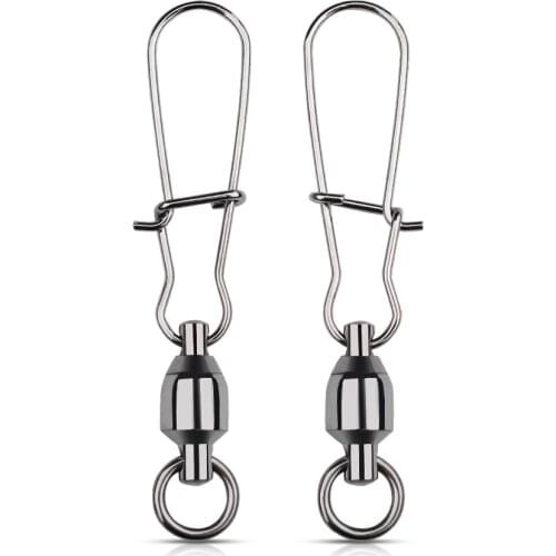 5/10PCS Stainless Steel Ball Bearing Fishing Swivels Snap 1-7# Rolling Sea Fishing Swivels Snaps Connector Fishing Accessories