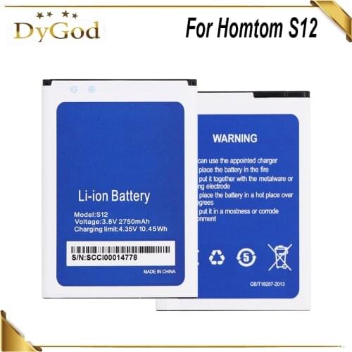 DyGod 2750mAh For Homtom S12 Battery High Quality for Homtom S12 mobile phone Battery