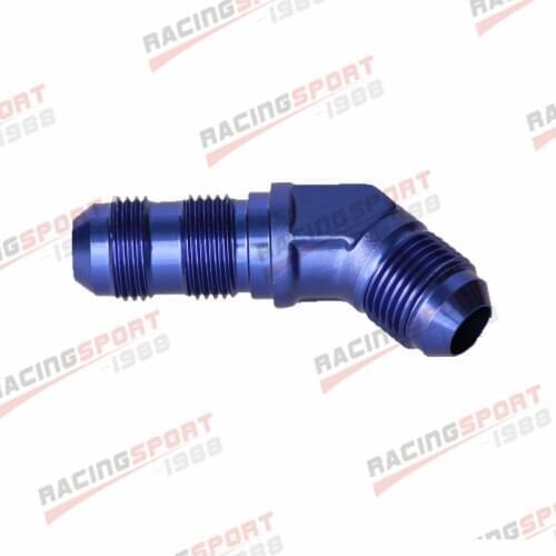 AN-3 AN3 3 AN 45 Degree Bulkhead Union Fitting Adapter Aluminum Blue