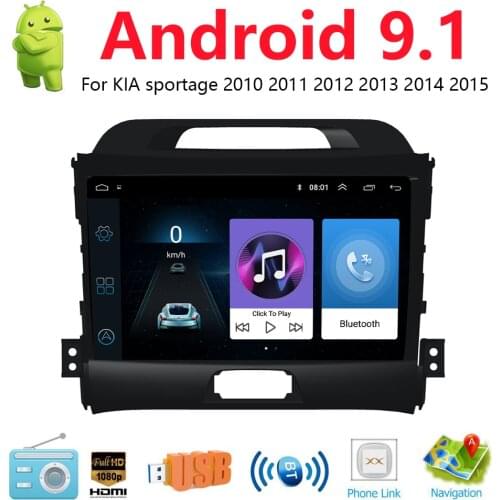 Car Radio Multimedia NO DVD Player Android 9.1 navigation for KIA Sportage 2010-2015 recorder stereo headunit Gps Wifi TPMS SWC