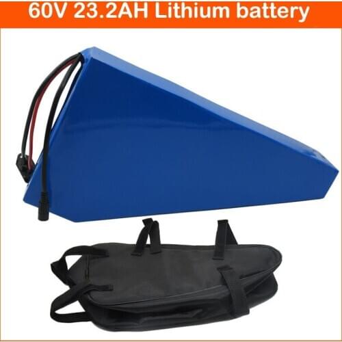 Free customs fee 3000W 60V Triangle battery 60V 23.2AH Lithium battery Use Panasonic cell 50A BMS free bag 2A Charger