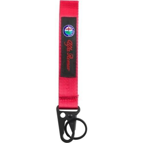 High quality Ribbon Webbing Car key ring Nylon Webbing Keychain with hawk buckle key ring for Alfa Romeo 159 147 car Accessories