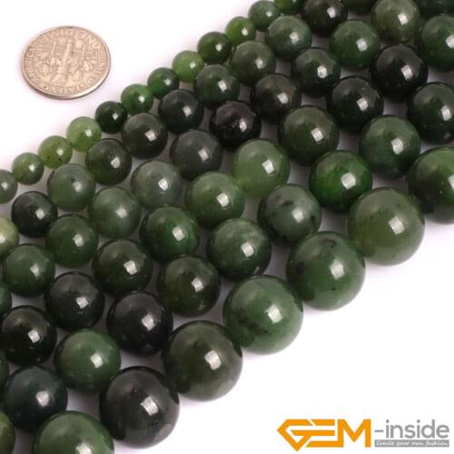 AA Grade Genuine Green Canadian Jadeite Jades Precious Stone Beads Natural Stone Bead for Jewelry Making Strand 15" 6mm 8mm 10mm