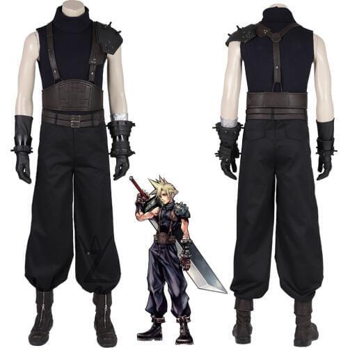 Game Final Fantasy VII Costume Cloud Strife Cosplay Uniform Halloween Carnival Costume for Adult Men Pants Suit Boys