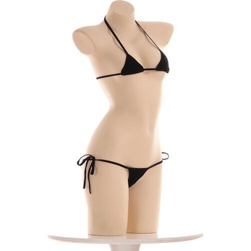 Micro Bikini Mini Swimwear Sexy GIRLS Extra Small Triangular Bikini Set Three-Point Lace-up Sukumizu Two-piece Swimsuits