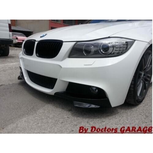 BMW E90 3 Series 2004 2005 2006 2007 2008 2009 2010 2011 2012 Front Bumper Lip Car Splitter Apron Flap Corner Piano Glossy Black