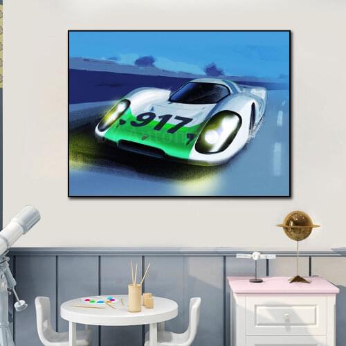 24 Hours Of Le Mans 917 Classic Racing Car Poster Print On Canvas Painting Home Decor Wall Art Picture For Living Room Frameless