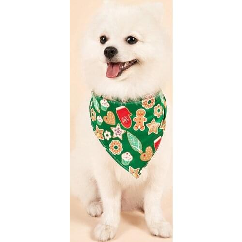 Christmas Dog Bandana New Pet Saliva Towel Cute Breathable Dog Scarf Pet Accessosrie New Year Puppy Kerchief Dog Scarf