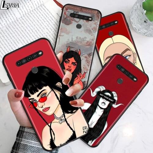 Sexy Devil Woman Cool for LG G8 G8S G8X V30 V35 V40 V50 V60 ThinQ Q60 K40 K50 K30 K41 K51 K61 K71 K22 Black Phone Case