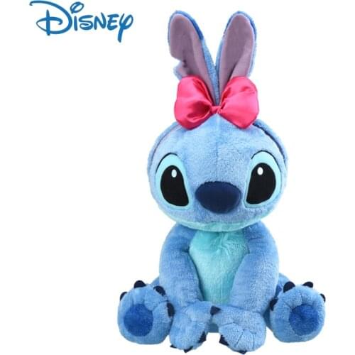 Disney Lilo & Stitch Cute Plush Toys Kawaii Stitch Anime Figures with Bow Stuffed Plush Dolls Kids Toys Birthday Gifts for Girls