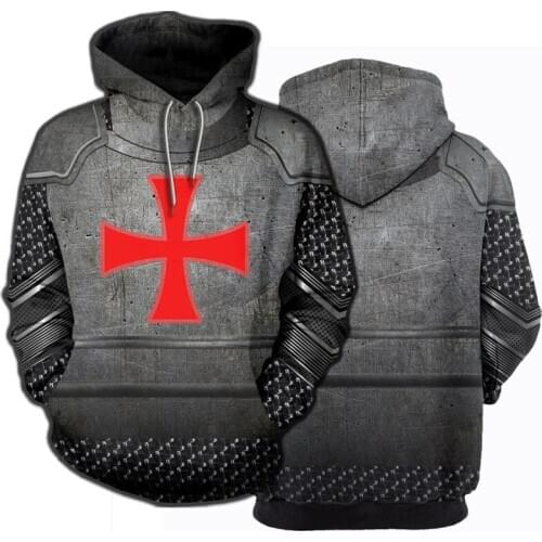Dark Gray Templar Order Hoodies Men Women Fashion Casual Hooded Sweatshirts Streetwear Oversized Pullover Outerwear