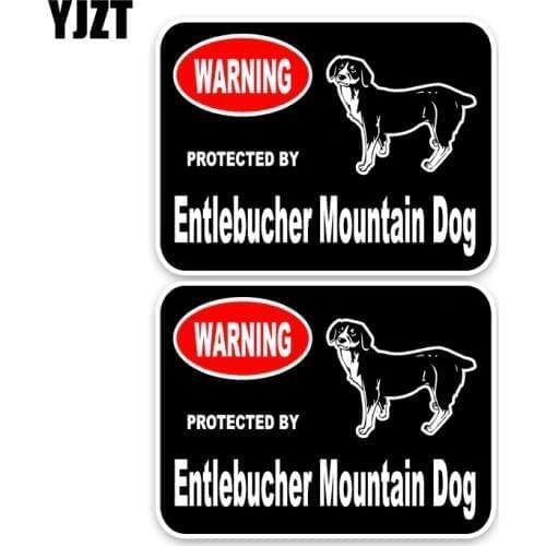 YJZT 15*11.4CM 2X Entlebucher Mountain Guard Dog Car Bumper Window Sticker Deca C1-4357