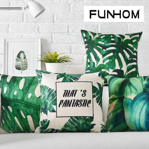 Southeast Asia Tropical plants pillow covers office lumbar Pillow plant cushion cover Linen Pillowcase Home decorative pillows