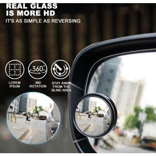 Car Small Round Mirror High-definition Glass Car Adjusted 360 Degrees Car Rearview Mirrors Large Field View Mirror Blind Spot