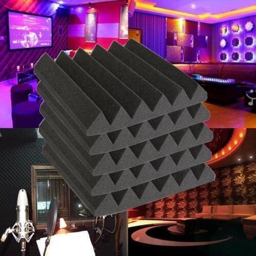 30x30x5cm Soundproofing Foam Studio Acoustic Foam Soundproof Absorption Treatment Panel Tile Wedge Polyurethane Foam 6Pcs