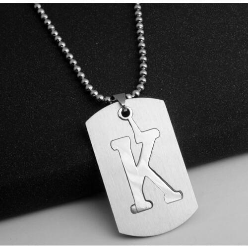 RONGQING 1pcs 316L stainless steel K letter Pendants Chain Jewelry necklace for women 2018 New