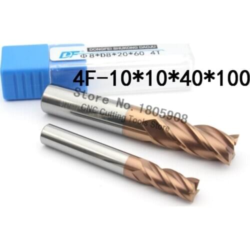 1PCS HRC60 Long carbide alloy cutter 4F-10*10*40*100L,high quality tungsten steel milling cutter,CNC milling tools, CNC machine