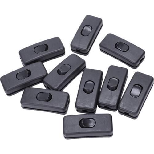 10Pcs AC125V 3A 250V 6A Black ON/OFF In Line Cord Switches for Bedroom