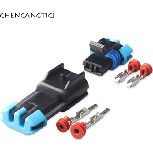 5 set Delphi 2 Pin way GM weather Pack kit male female waterproof sensor fan electronic connector plug 15300002 15300027